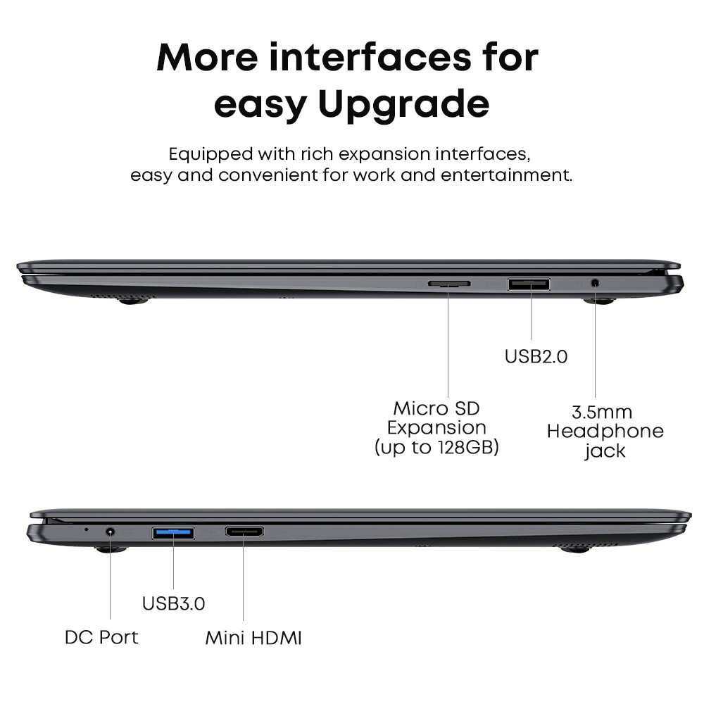 CHUWI- 11.6″ Laptop – Intel Celeron 2.8GH- 4GB Memory – 128GB SSD-Mini HD Gray