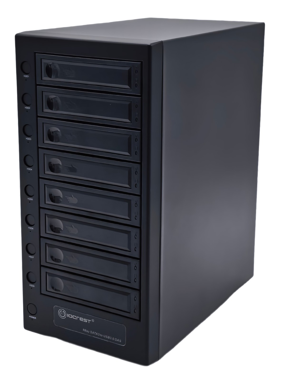 Open Box – USB 4.0 40Gbps 8 Bay Tool Less Tray 2.5″ 3.5″ SATA HDD Enclosure