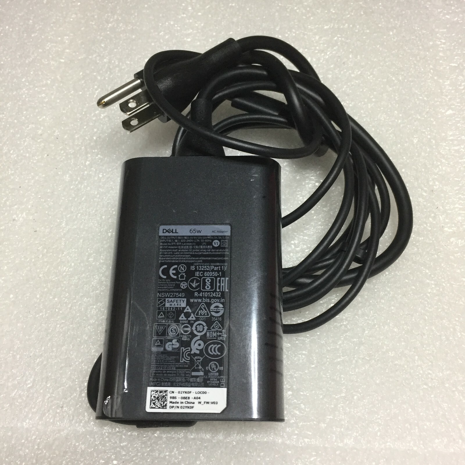 Genuine Dell AC Adapter HA65NM170 20V 3.25A 65W USBC DM1WCF FREE SHIP