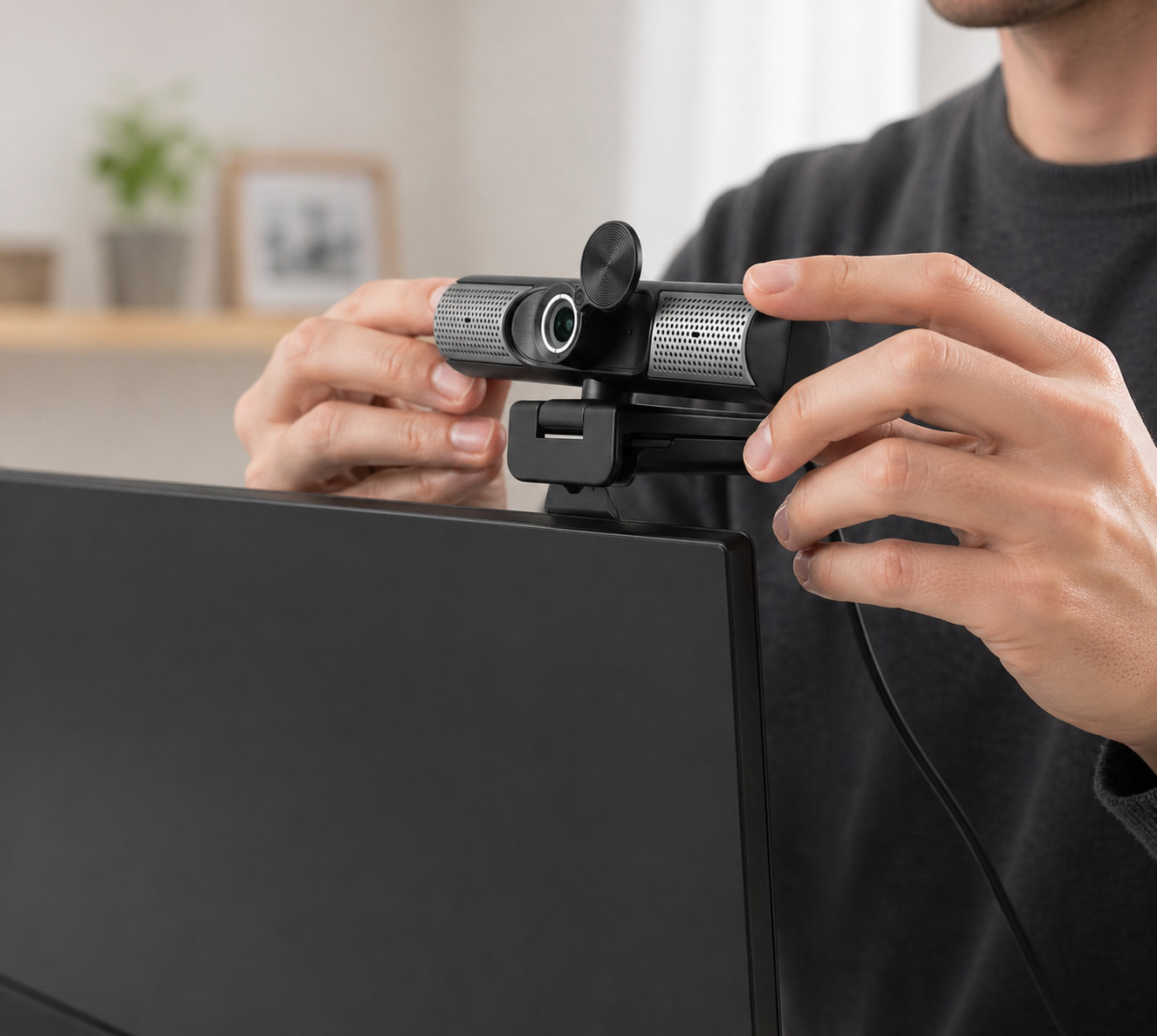 HD 1080P USB Webcam with Mic & Built-in Speakers Auto Focus PC Laptop Camera