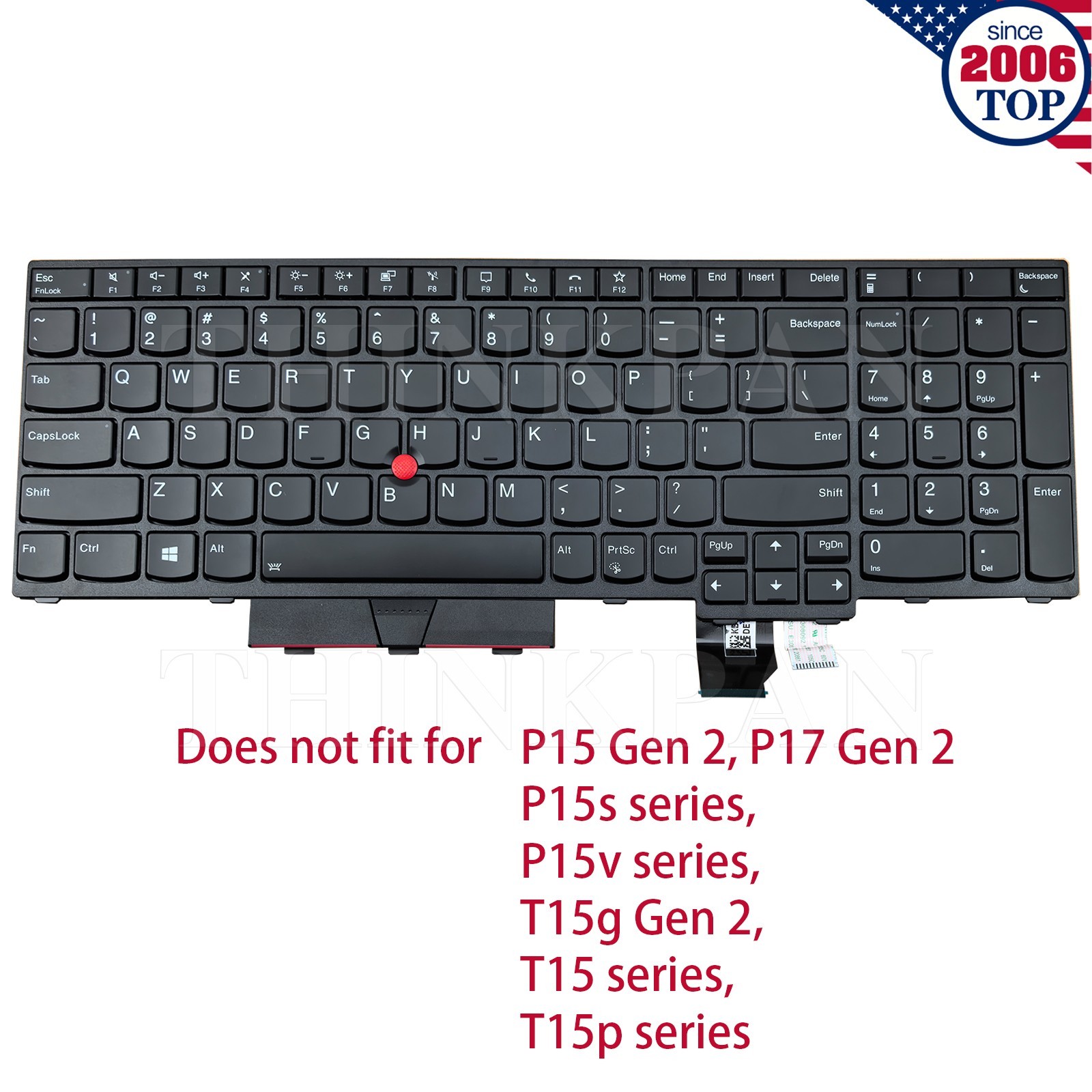 US Backlit Keyboard for Lenovo Thinkpad T15g Gen1 P15 Gen1 P17 Gen1 5M10Z54311