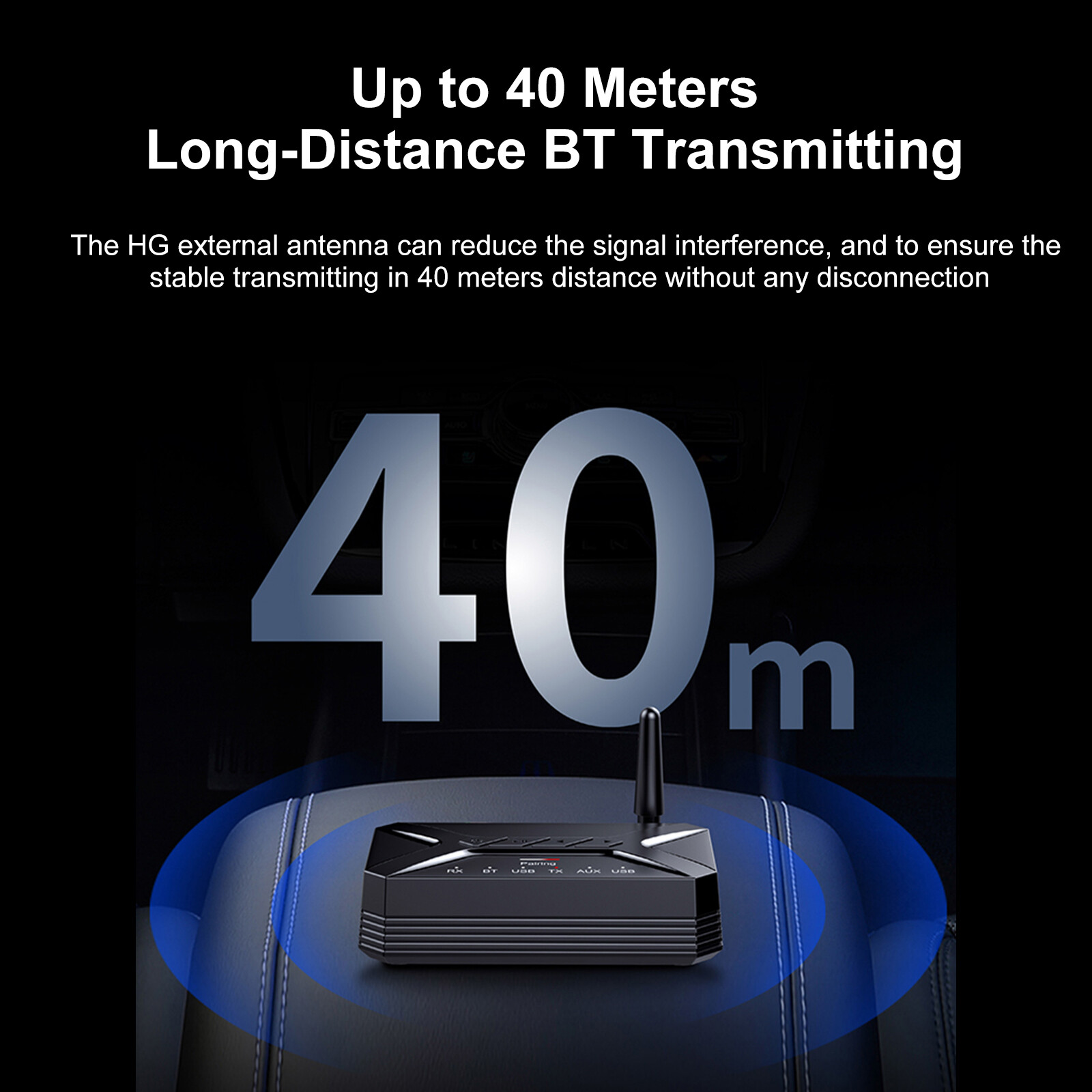 Long Range Bluetooth Transmitter Receiver Wireless Home Car Stereo Audio Adapter