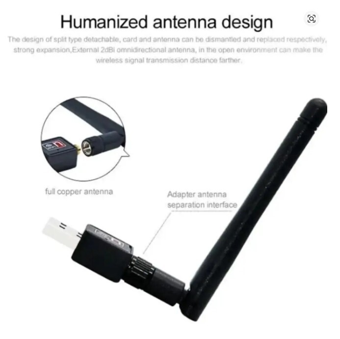 USB WiFi Adapter 150Mbps Wireless Network Card with 2dBi Antenna for PC Laptop