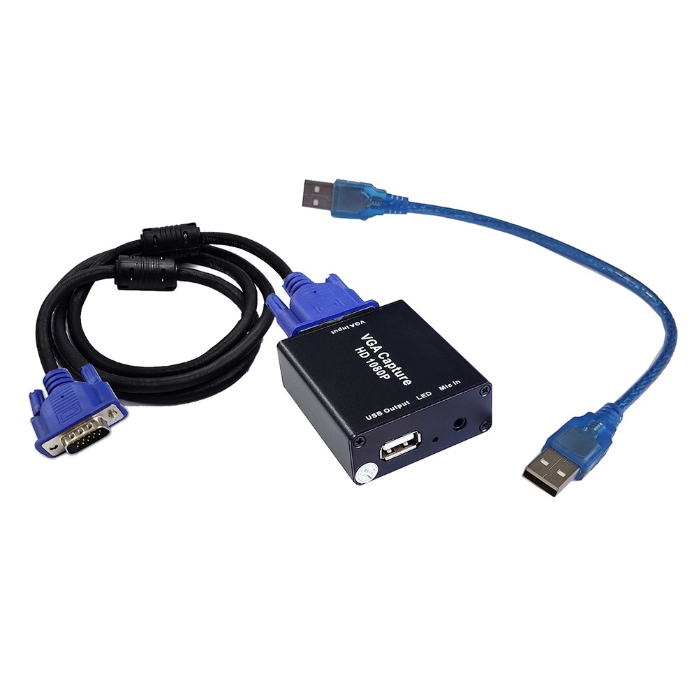 VGA to USB Adapter Converter with Audio and Video Capture Card 1080P Drive- T3V3