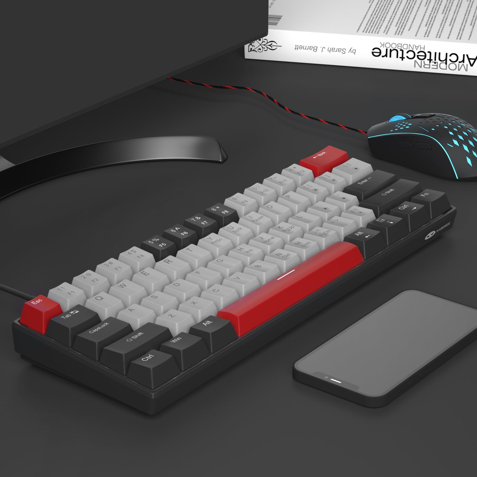 60% Mechanical Gaming Keyboard,Mixed Color Keycaps Gaming Keyboard with Click…