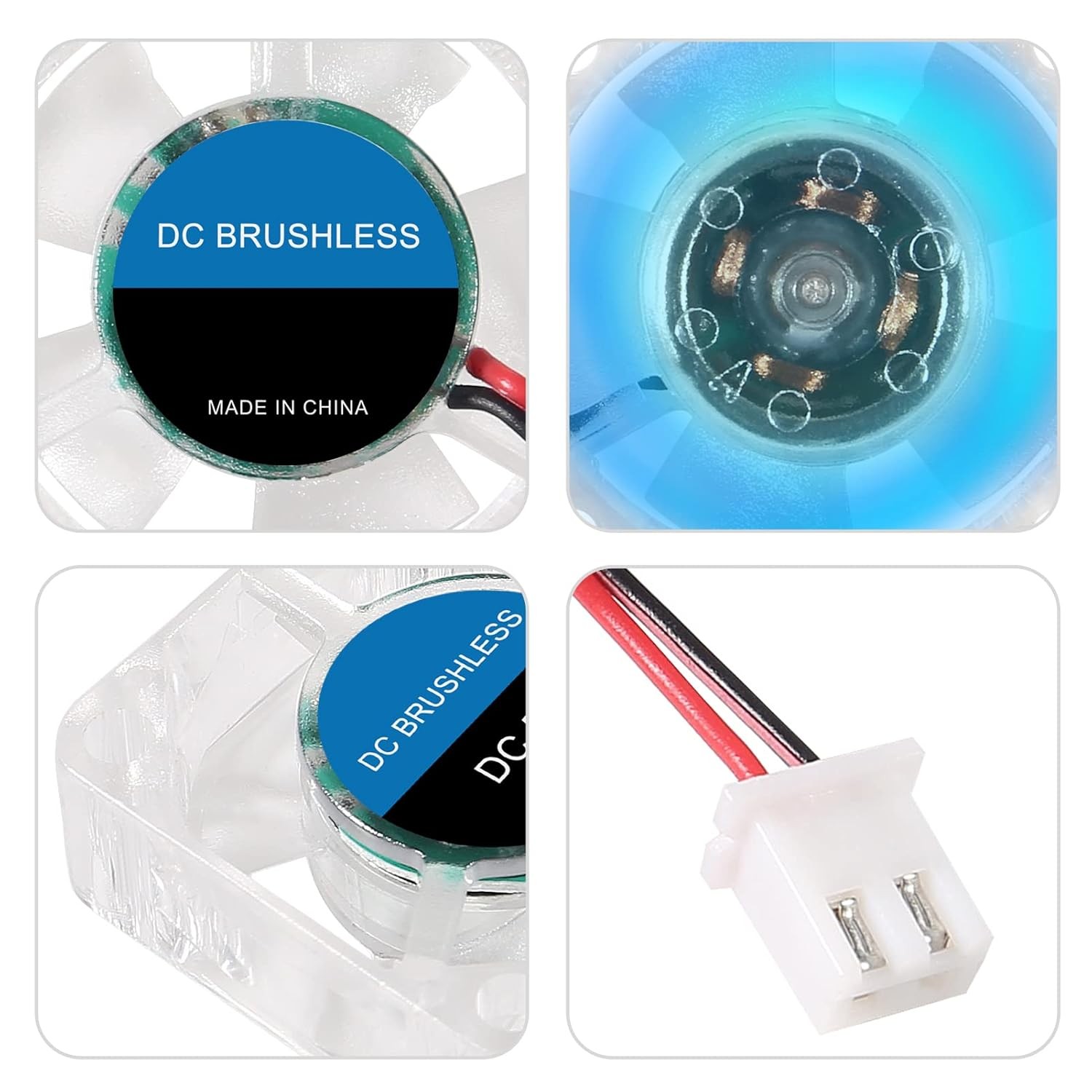 4Pcs 3010 Fan 30mm 30x30x10mm RGB Fan Color Led DC 24V 3010 DC Cooler Hydraulic