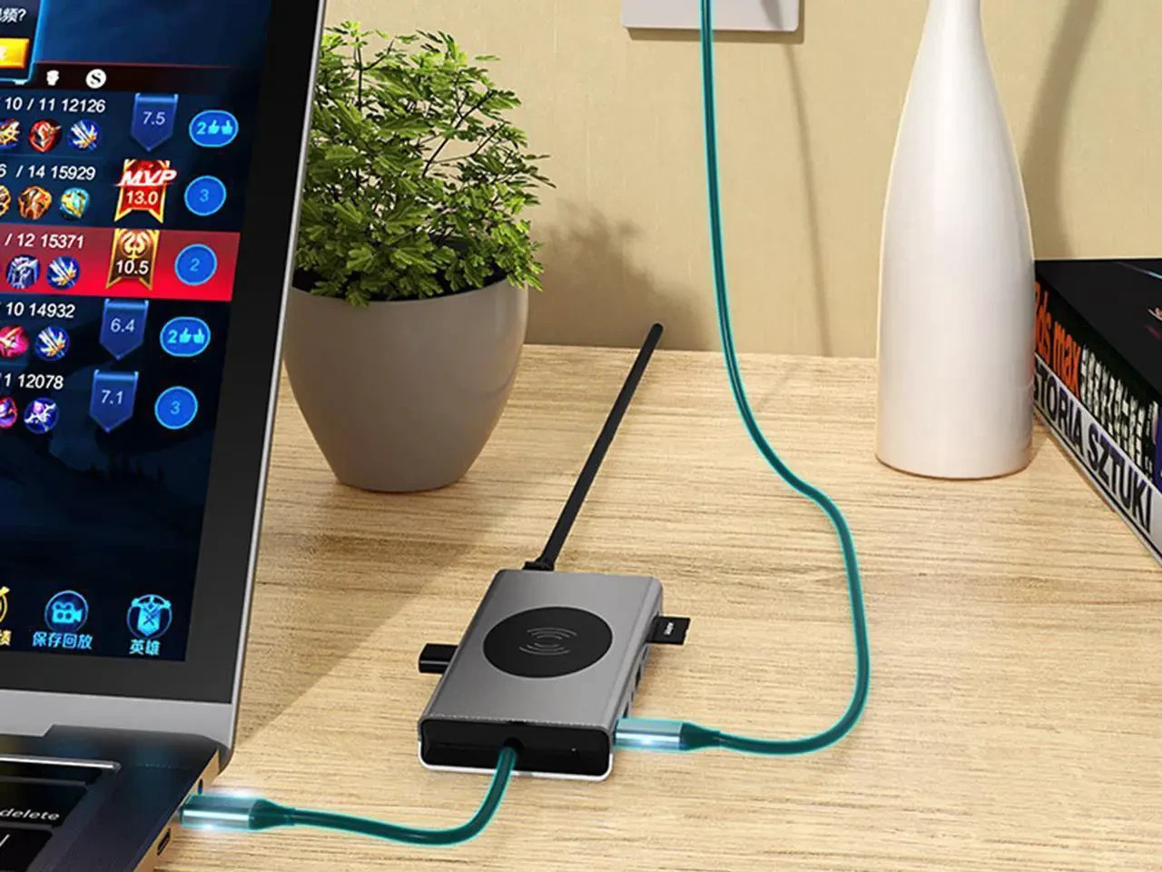15 in 1 USB C Multiport Adapter Hub MacBook Pro Air HDMI 4K 3.0 Wireless Charger