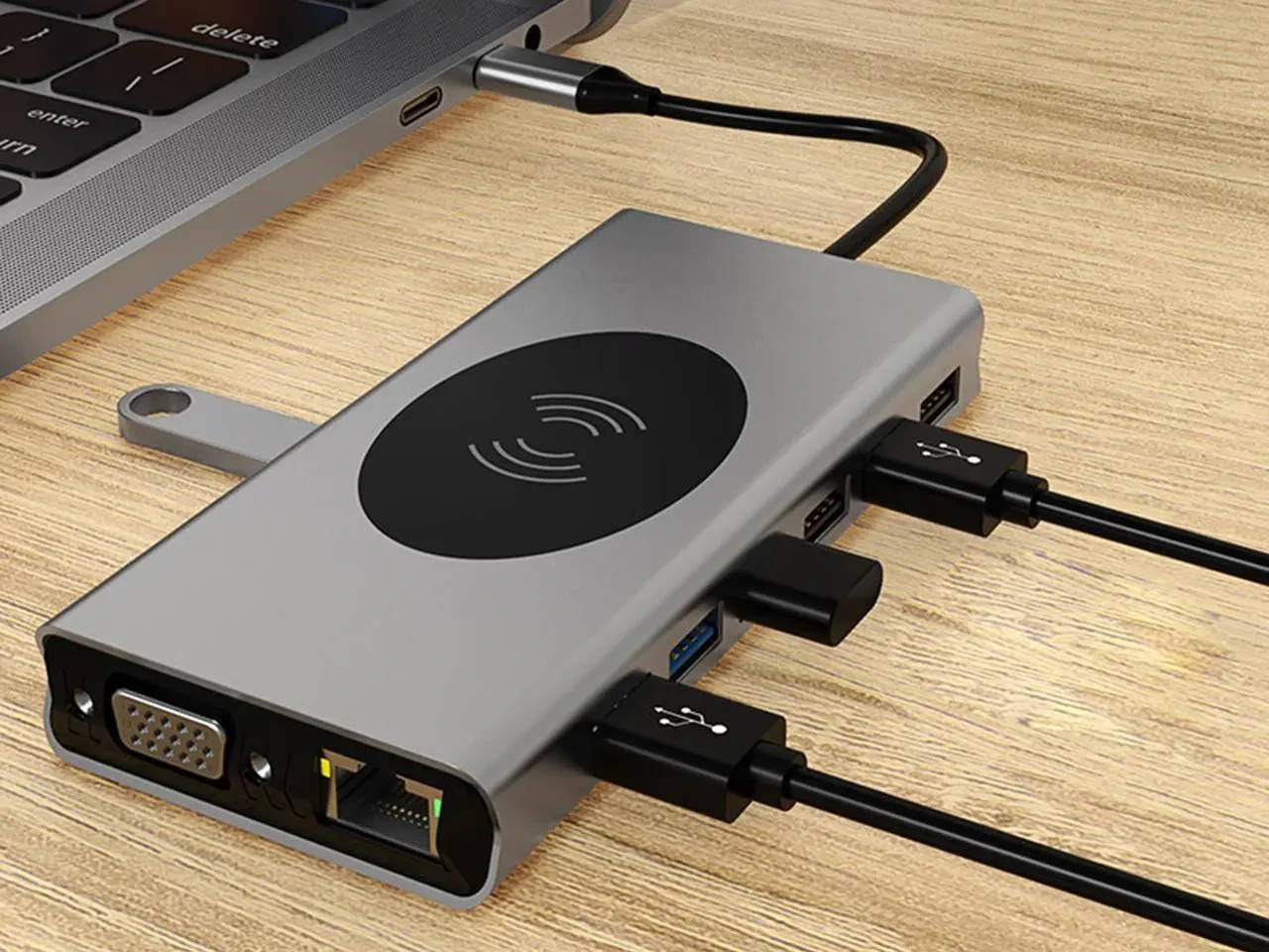 15 in 1 USB C Multiport Adapter Hub MacBook Pro Air HDMI 4K 3.0 Wireless Charger