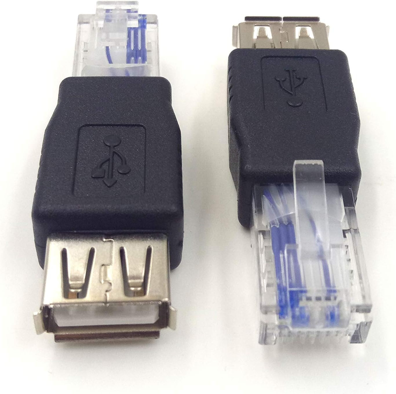 (2-Pack) USB – RJ45, USB2.0 a Female to RJ45 Ethernet Male AF-8P8C Connector, US