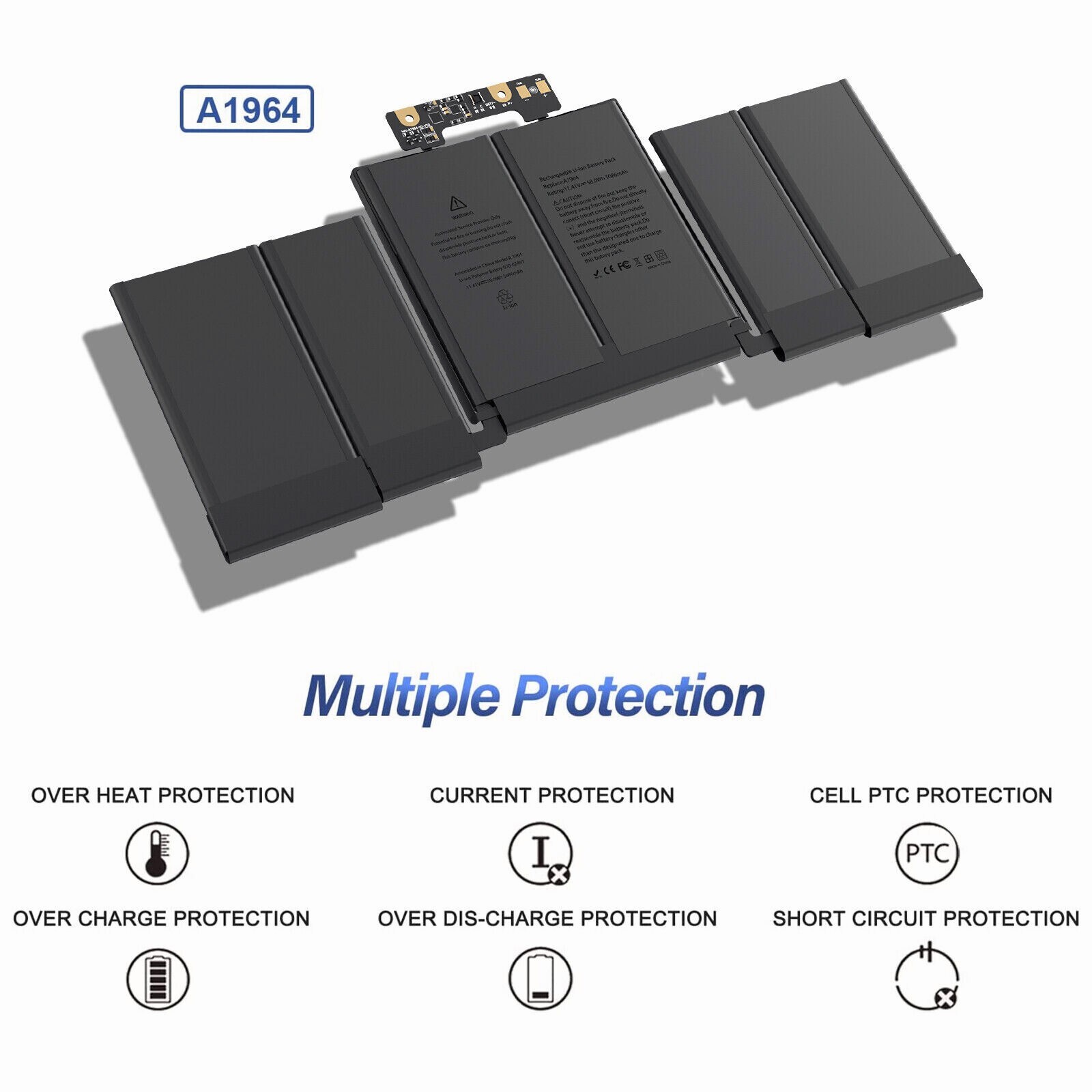 A1964 Battery for MacBook Pro 13″ A1989 Mid 2018 2019 A2251 2020 EMC 3214 A1989