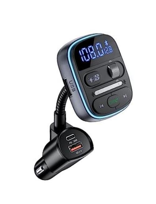 Bluetooth FM Transmitter PD 30W, Bluetooth Car Adapter with QC3.0 Fast