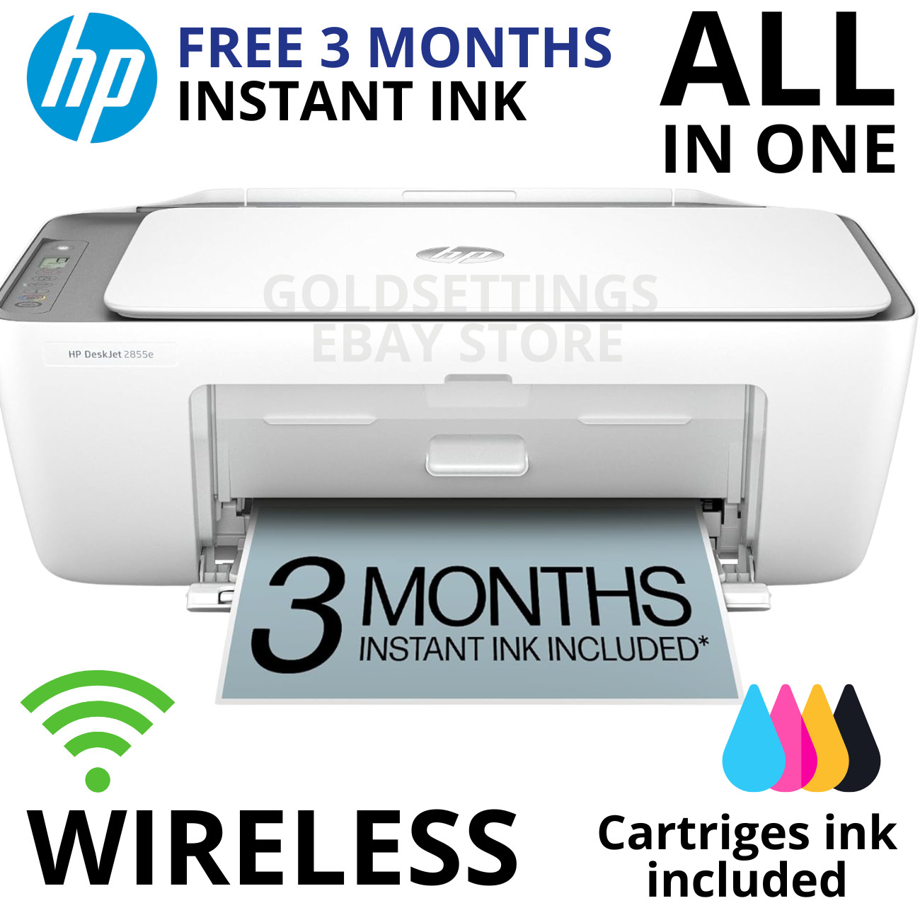 2026 HP Wireless All In One Mobile Printer/Copy/Scan – Set Ink Included