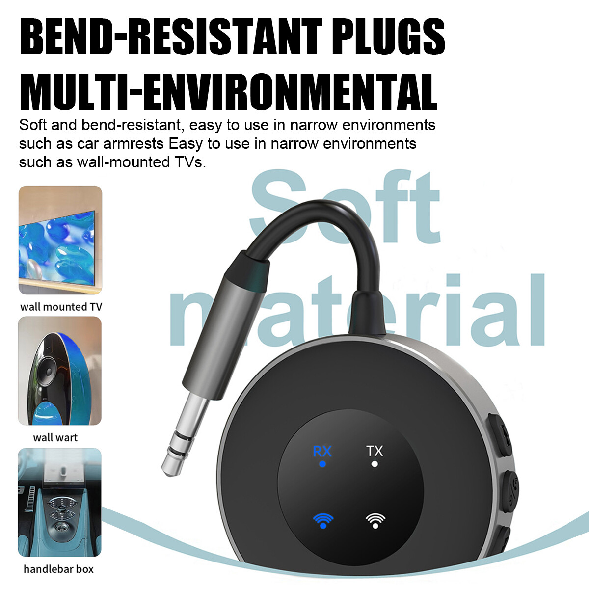 USB Wireless Bluetooth 5.3 Transmitter Receiver FM Car Music Audio Aux Adapter