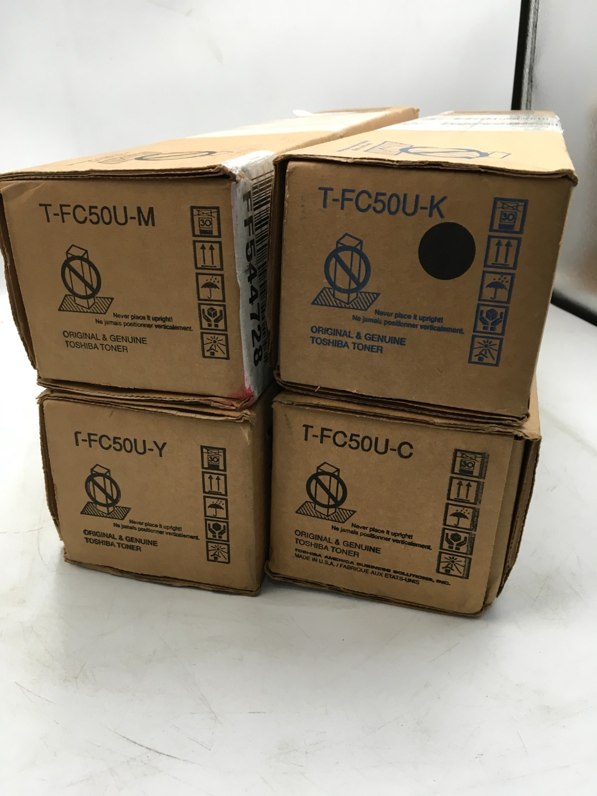 Genuine Set Of 4 Toshiba T-FC50U Toners 2M,Y,B For e-Studio 2555C,3055C,3555C RS
