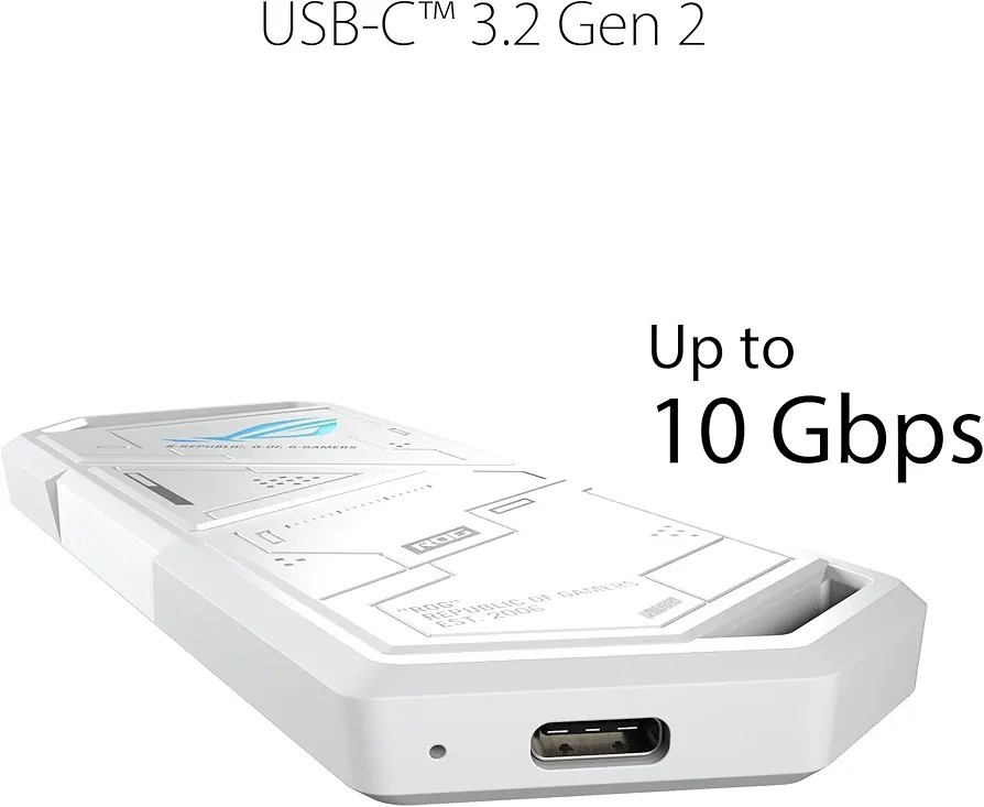 ASUS ROG Strix Arion ESD-S1C USB 3.2 M.2 NVMe SSD Enclosure White Aura Sync