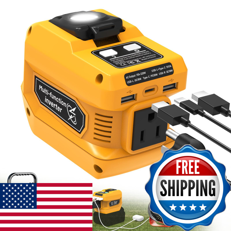 Plantpalgear 220W Power Inverter For Dewalt 20V Battery Dc 20V To Ac 110V
