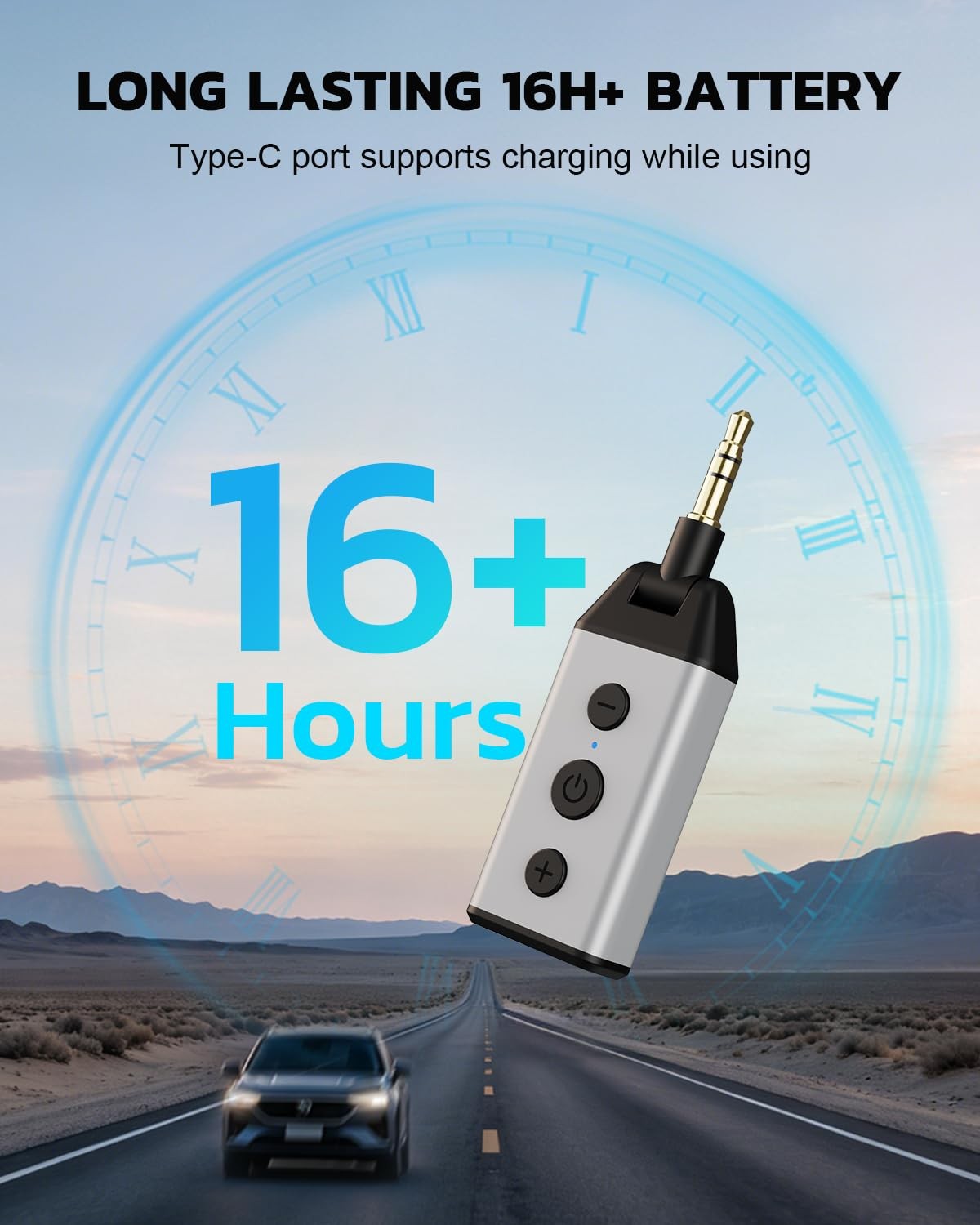 B04 Bluetooth 5.4 Car Adapter, 180° Rotatable AUX Audio Receiver, Hands-Free …