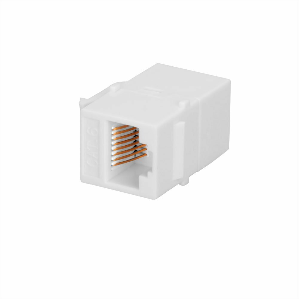 5 pcs LOT Inline RJ45 Keystone Wall Coupler Jack Adapter White CAT6/6e