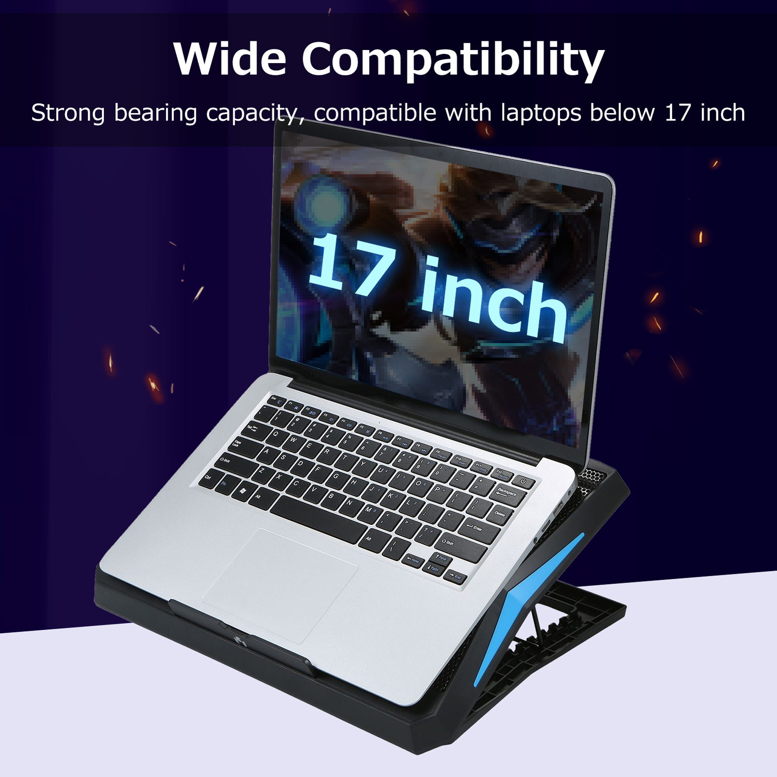 Foldable Laptop Cooler 6-fan Laptop Cooling Stand Low Noise with 6-level F6J2