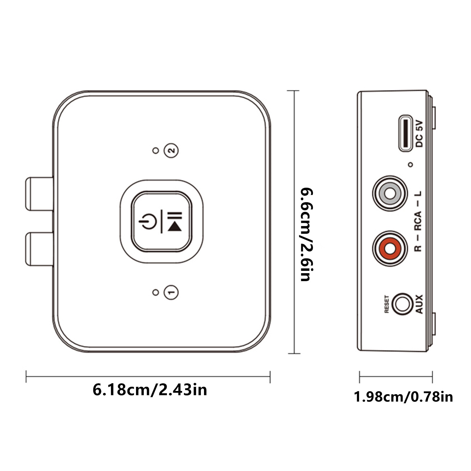 Bluetooth 6.0 Audio Adapter Wireless Receiver for Old Speakers System 3.5mm RCA