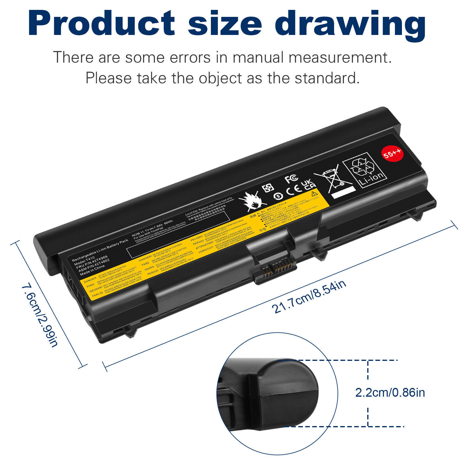 6/9 Cell Battery for Lenovo Thinkpad T410 W510 T510 T520 SL410 SL510 / Charger