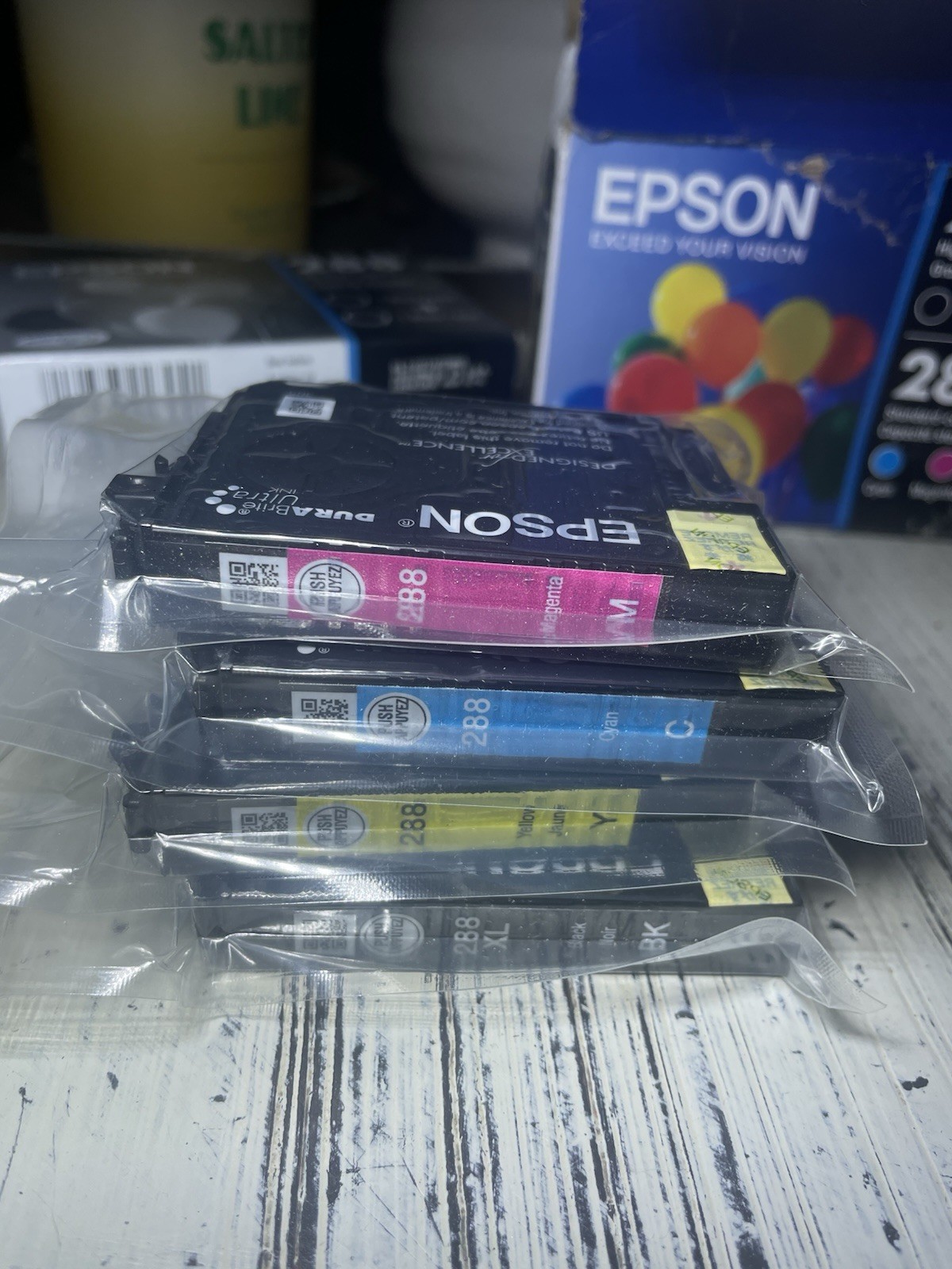 Genuine Epson 288XL Black & C/M/Y +2 Standard Black Ink Cartridges 01/26 & 01/27