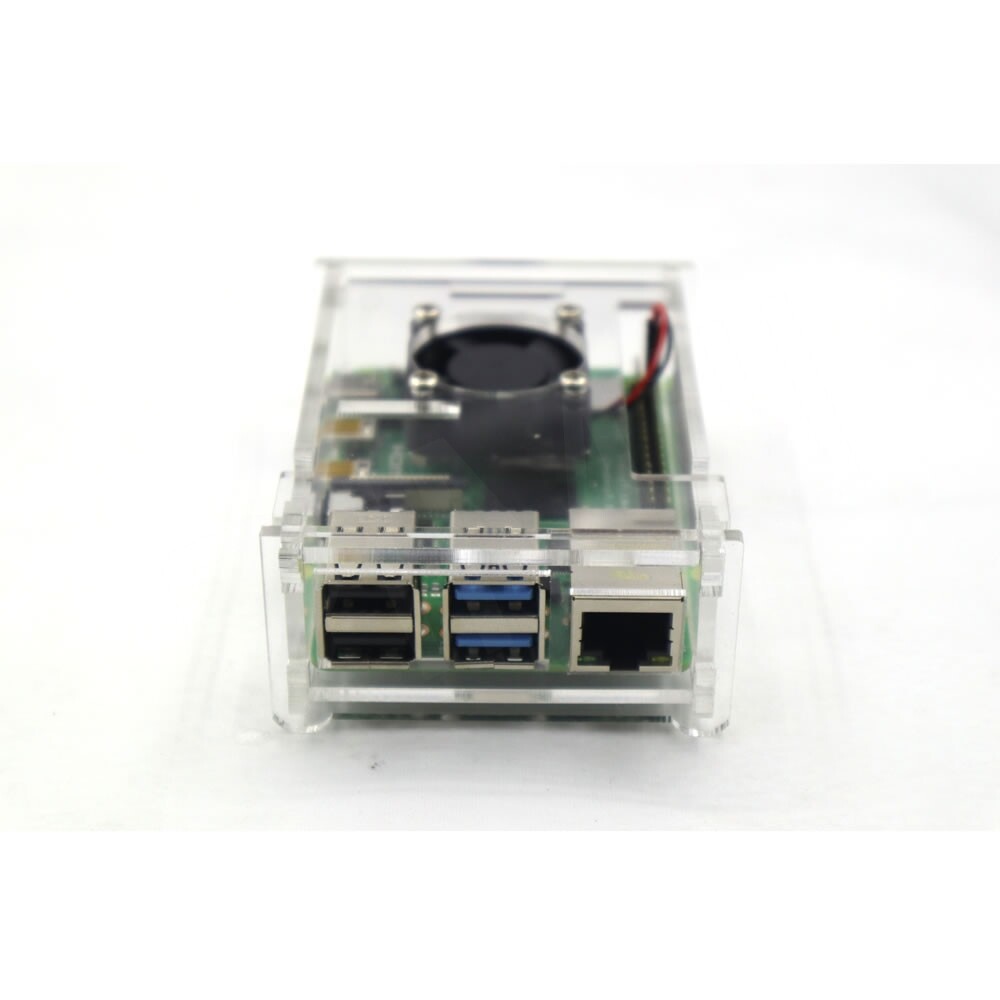 Raspberry Pi 4 Model B Clear Acrylic Case Enclosure Box Kit with Cooling Fan US