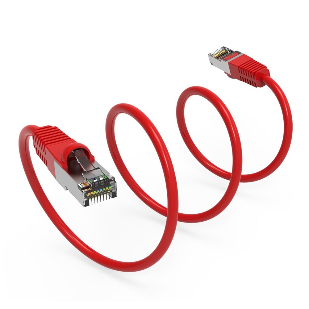3FT Cat5E RJ45 Ethernet LAN Network FTP Shielded Patch Cable Copper 26AWG Red