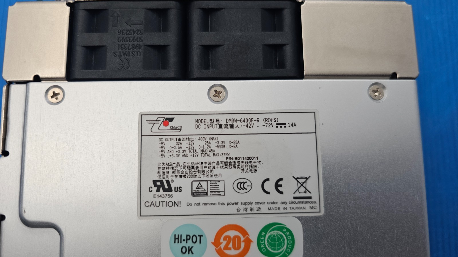 ZIPPY EMACS DMRW-6400F-R DMRW-6400F DC 400w power supply