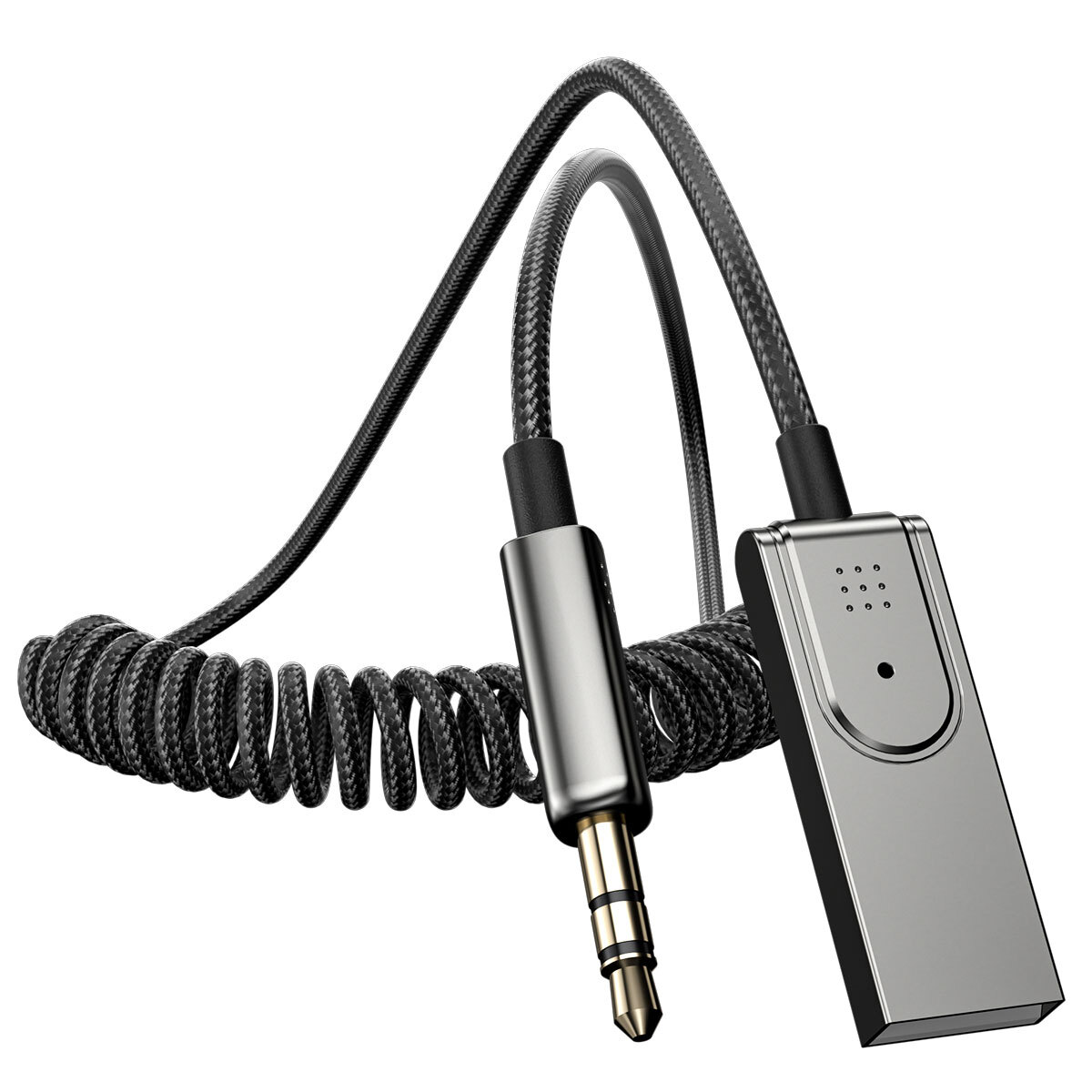 Aux to Bluetooth 5.1 Adapter 3.5mm Bluetooth Receiver Microphone for Car