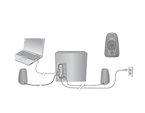 Logitech Z623 Home Speaker System 3-Piece 2.1 Channel Black 400 Watt TV Phone PC