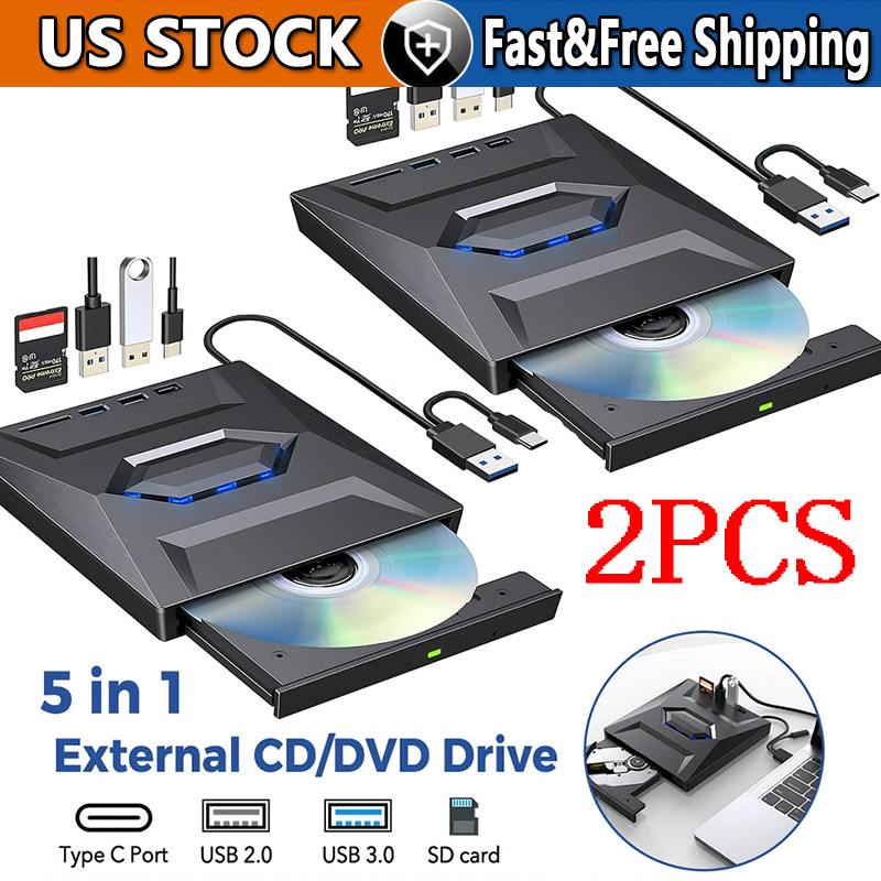 External CD DVD Drive USB 3.0 Writer Burner Player for PC Laptop Windows 11 10