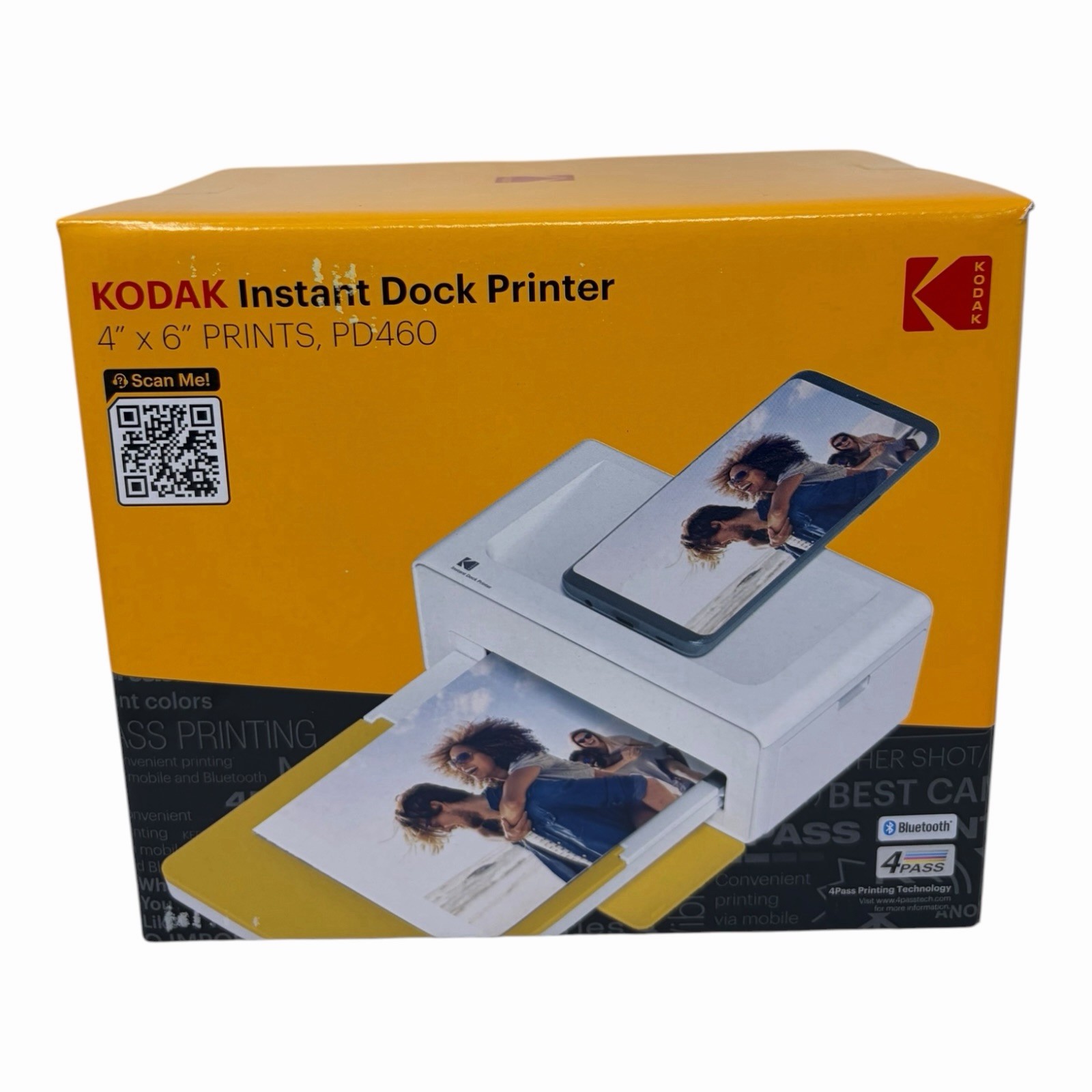 Kodak Dock Plus 4×6 Instant Photo Printer Bundle 40 Sheets PD460 White