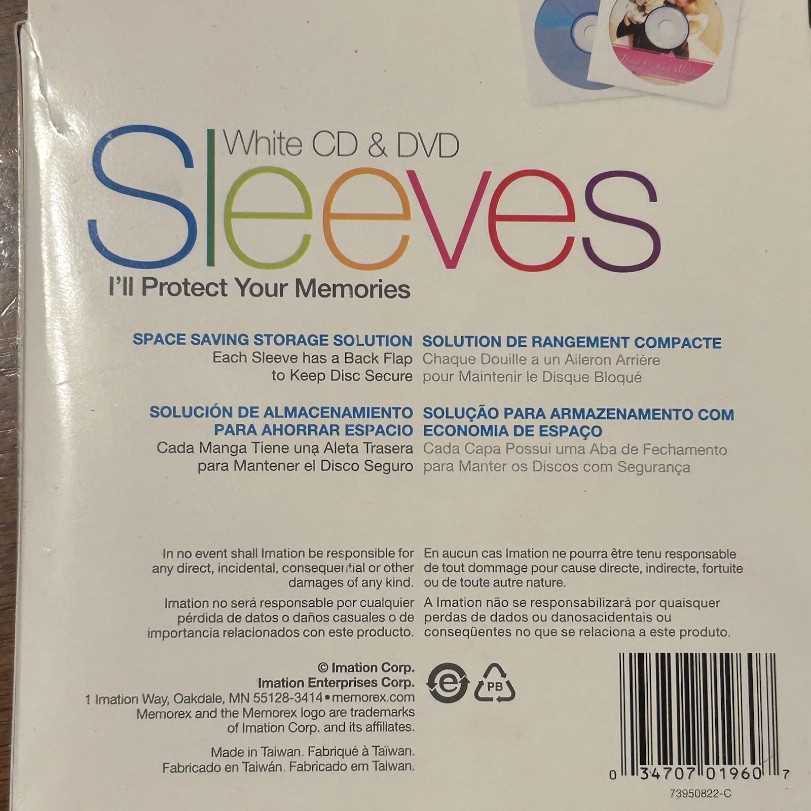 MEMOREX Paper CD SLEEVES with Window & Flap Lot – 4 BOX LOT 200 Sleeves total