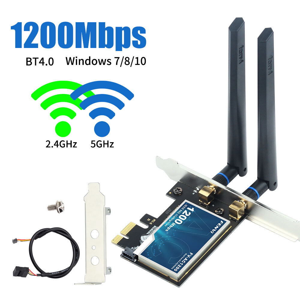 Desktop PC PCI-E WiFi Bluetooth Card 600Mbps Dual Band Wireless Network Adapter