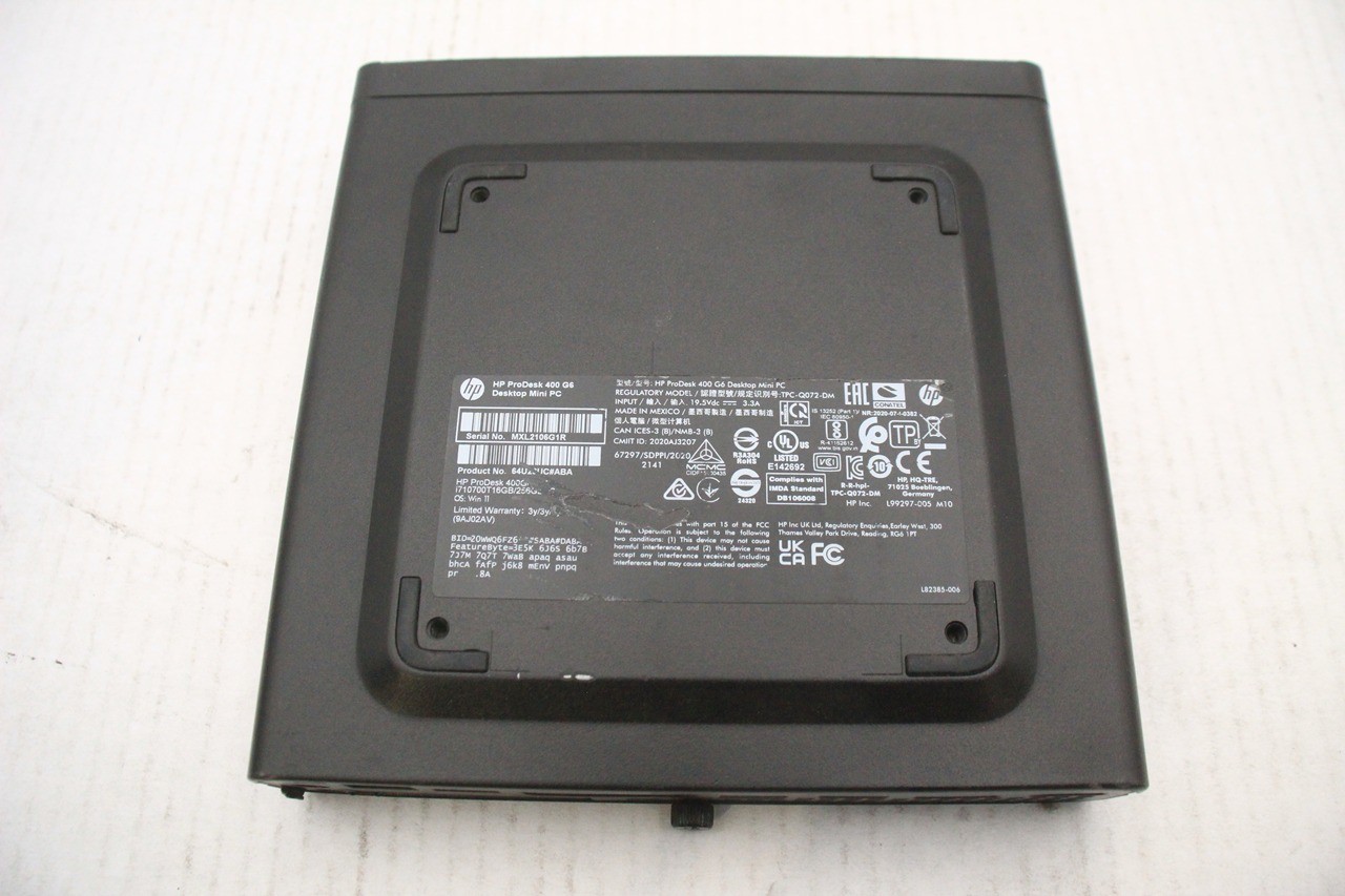 HP PRODESK 400 G6 MINI | INTEL CORE I7-10700T 2.0GHZ | 256GB | 16GB | NO OS