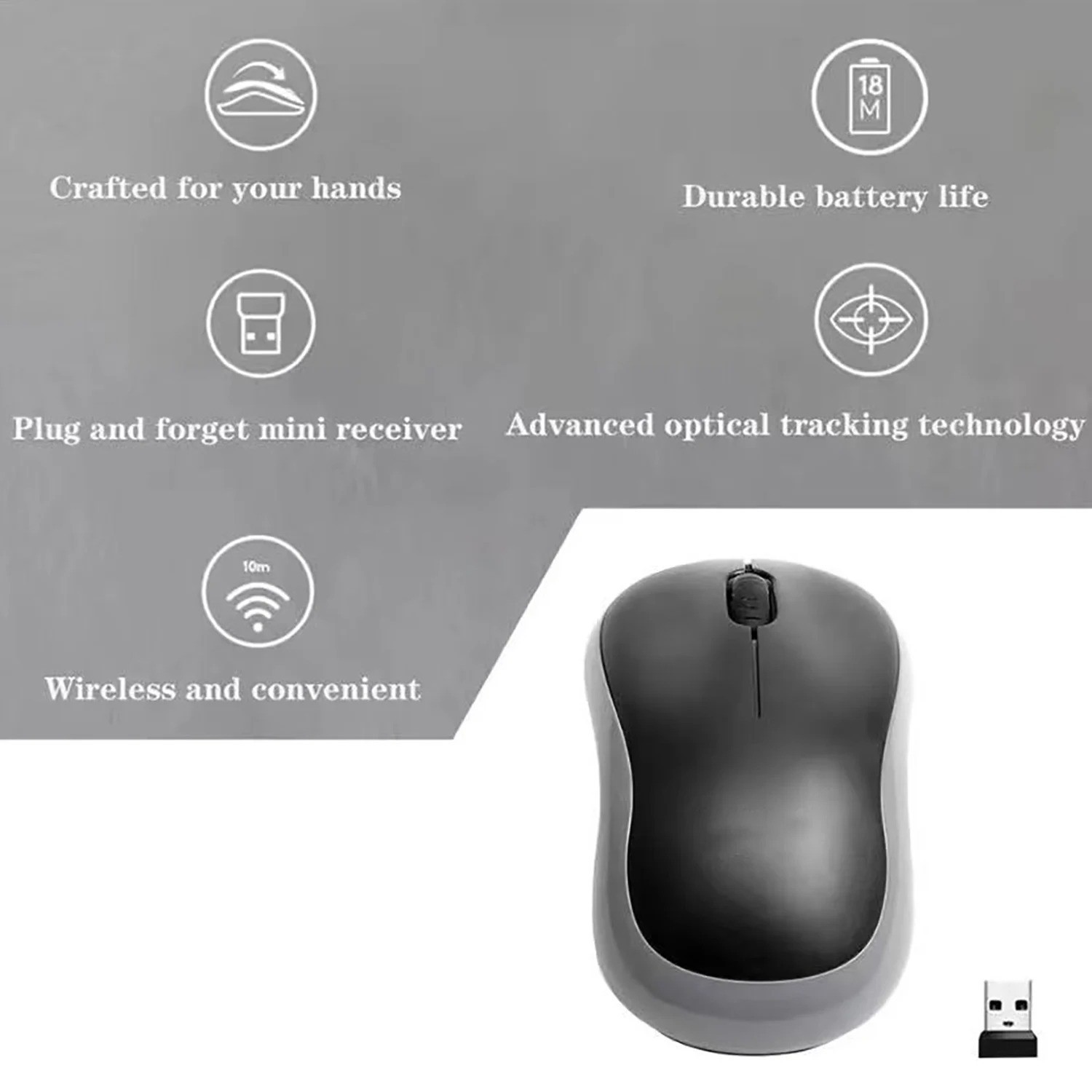 Logitech M185 Wireless Mouse 2.4Ghz USB 1000DPI Mice USB Receiver Mute Optical N