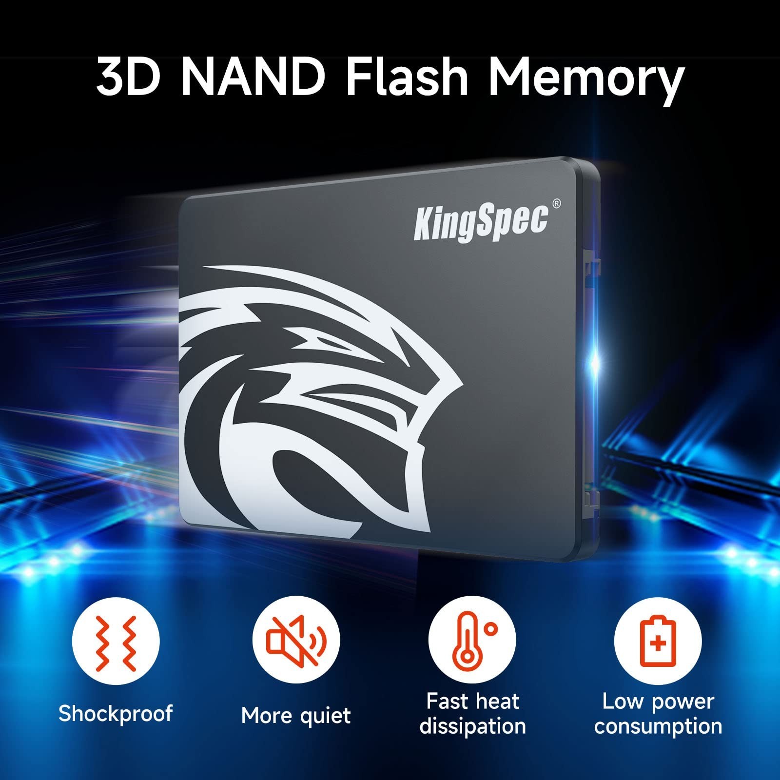 KingSpec 512GB 2.5 SSD SATA III Internal – 550MB/s Read, 520MB/s Write with 3…