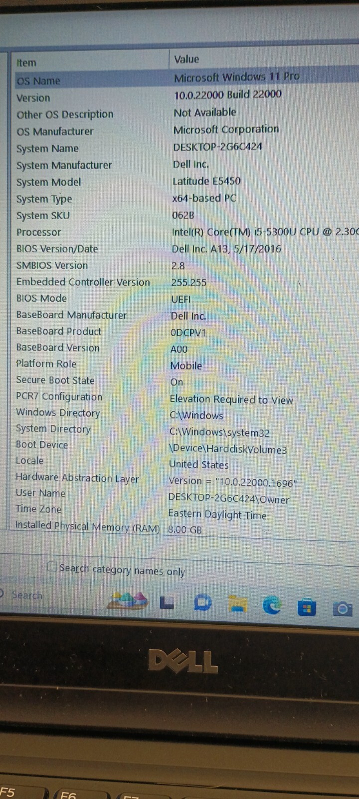 0325-03 LatitudeE5450(No Battery!Yes charger!).i5 5th gen.8GB.14″.120GB SSD”.W11