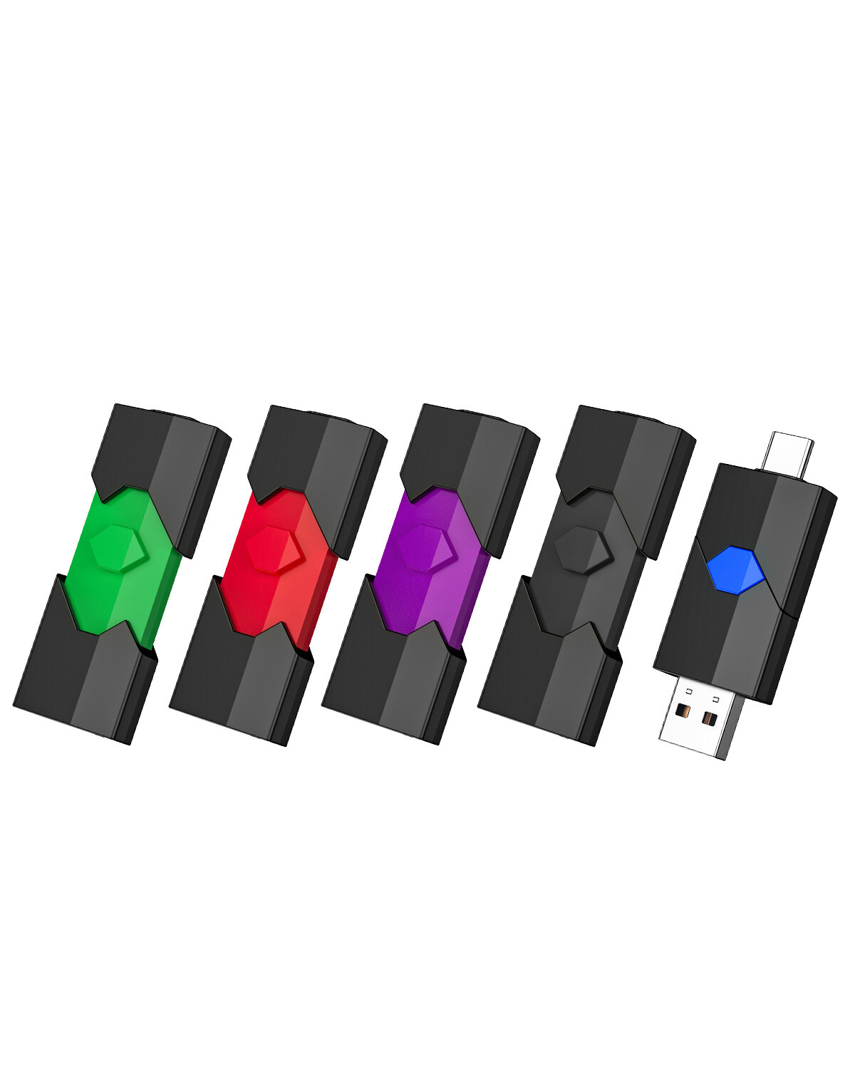 Kootion 32GB 64GB 128GB Retractable Type-C Flash Drive Memory Stick For Phone PC