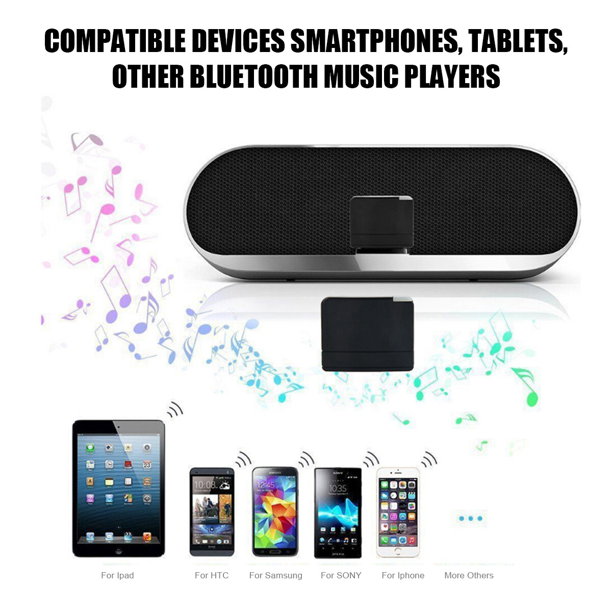 2/4/6x Dock For iPod/iPhone Music Adapter 30 Pin Bluetooth 5.1 Audio Receivers