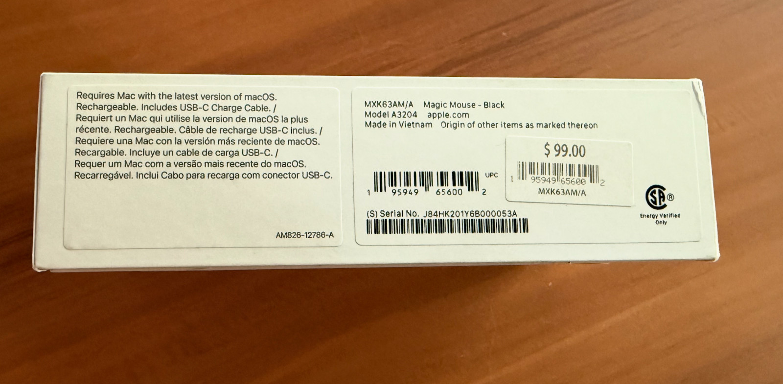 Apple Magic Mouse Wireless USB-C – Black MXK63AM/A (A3204) | New, Sealed