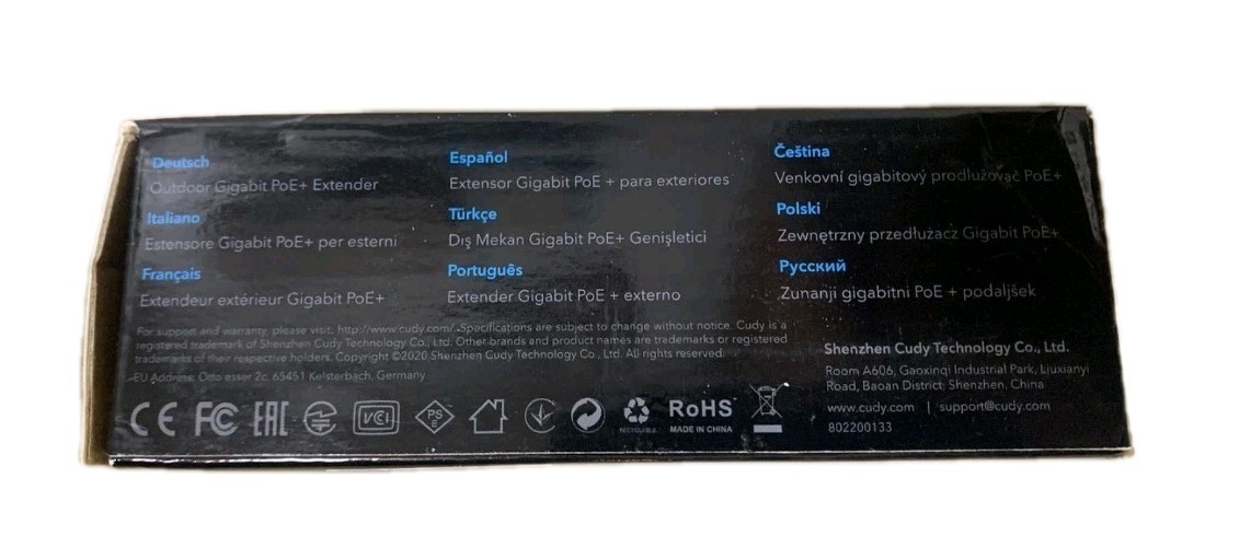 Cudy PoE+ Extender POE15 Gigabit Outdoor IP67 Waterproof 10/100/1000Mbps RJ45