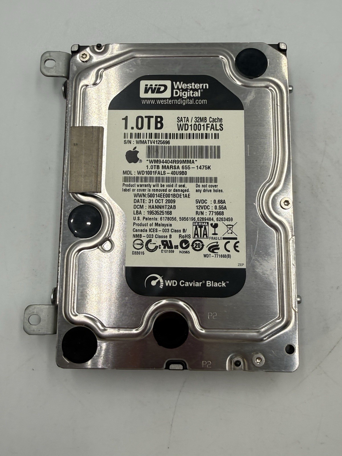 WD WD1001FALS-40U9B0 HANNHT2CB (WMAT) Malaysia 1.0TB 3.5″ Sata HDD 06DEC2009