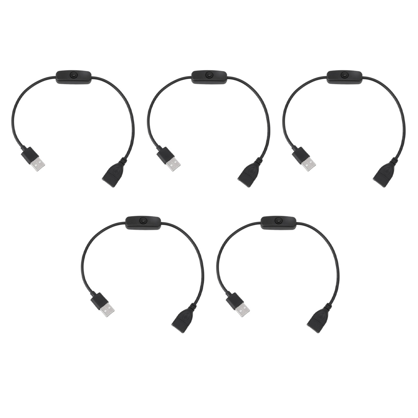 NEW 5PCS USB Extension Cable With ON Off Switch Male To Female Cable For Driving