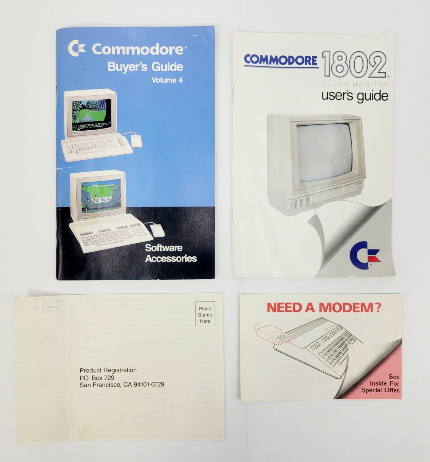 Vintage Commodore 1802 User’s Guide, Buyer’s Guide & Feelies From Original Box