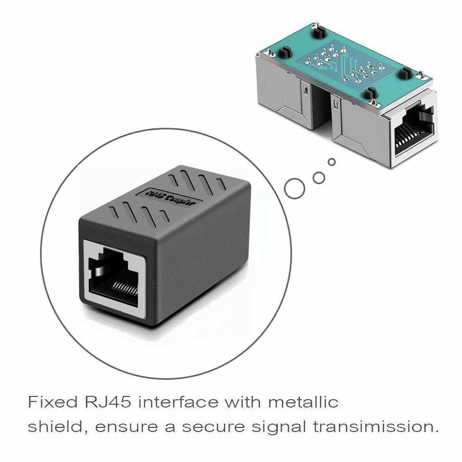 1-5PACK RJ45 Inline Coupler Cat6/Cat5e Ethernet Network Cable Extender Connector
