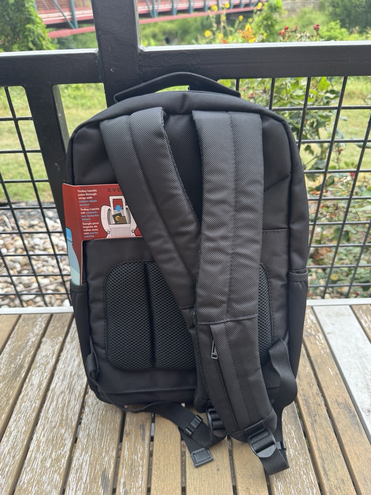 EVERKI Business 118 EKP118 15in Laptop Backpack Padded Trolley Strap Black