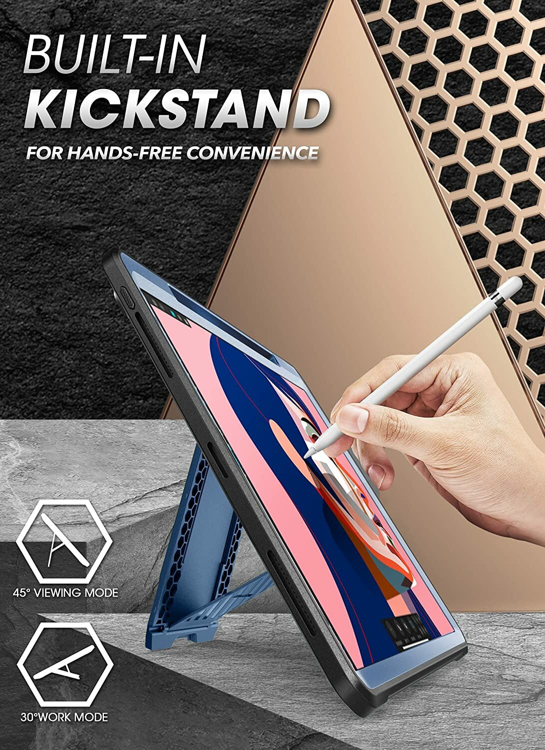 For iPad Pro 12.9″ 11″ (2022-2018 Release) SUPCASE Rugged Case 360 Screen Cover