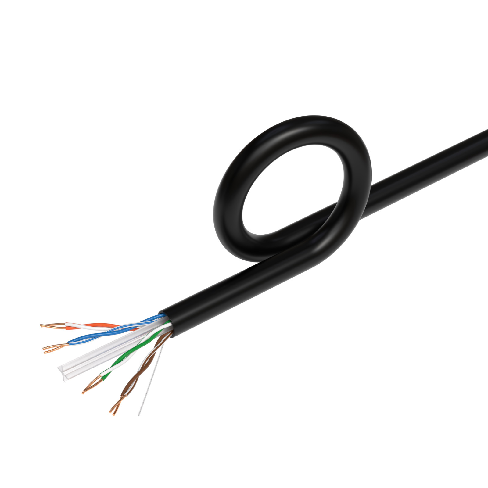 1000ft CAT6 Plenum Rated Ethernet Cable CMP 23AWG 550Mhz UTP LAN Bulk Wire Black